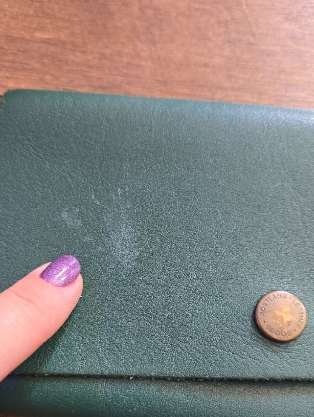 Portland Leather Green Snap Wallet - Picture 2 of 10